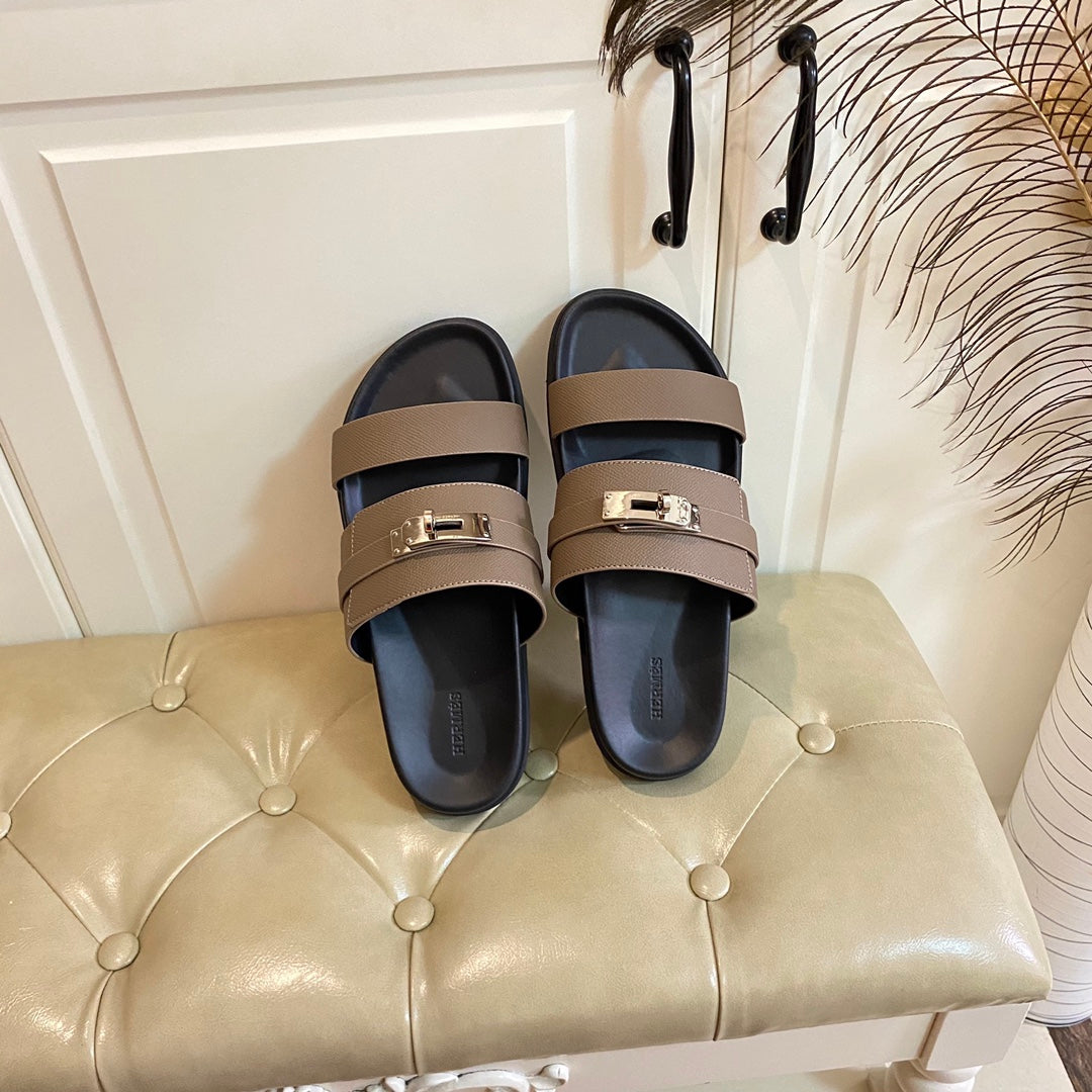 HM Jackson Sandal Deep Brown Cowhide 958026