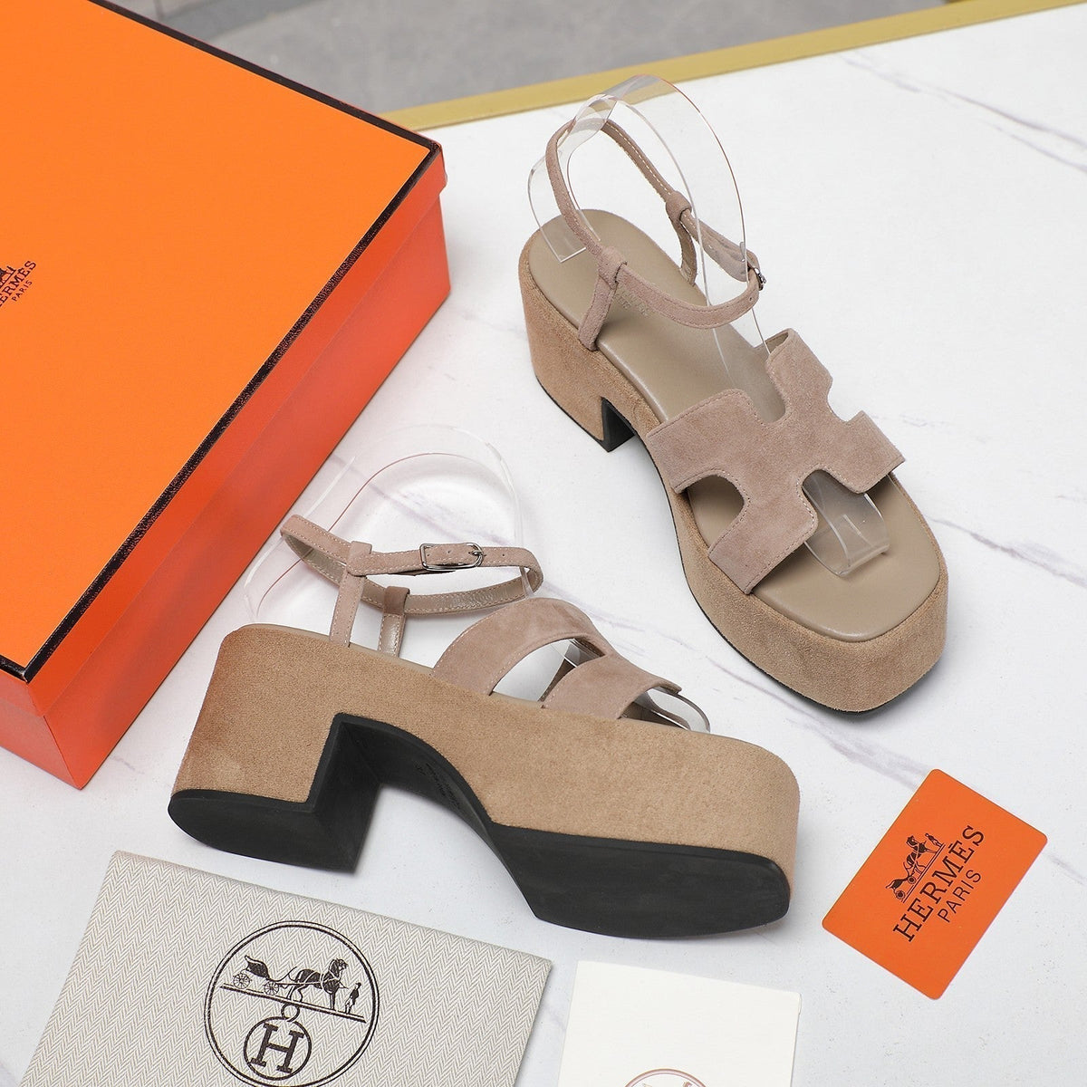 HM Jam 70 sandal In Light Brown Suede 120309