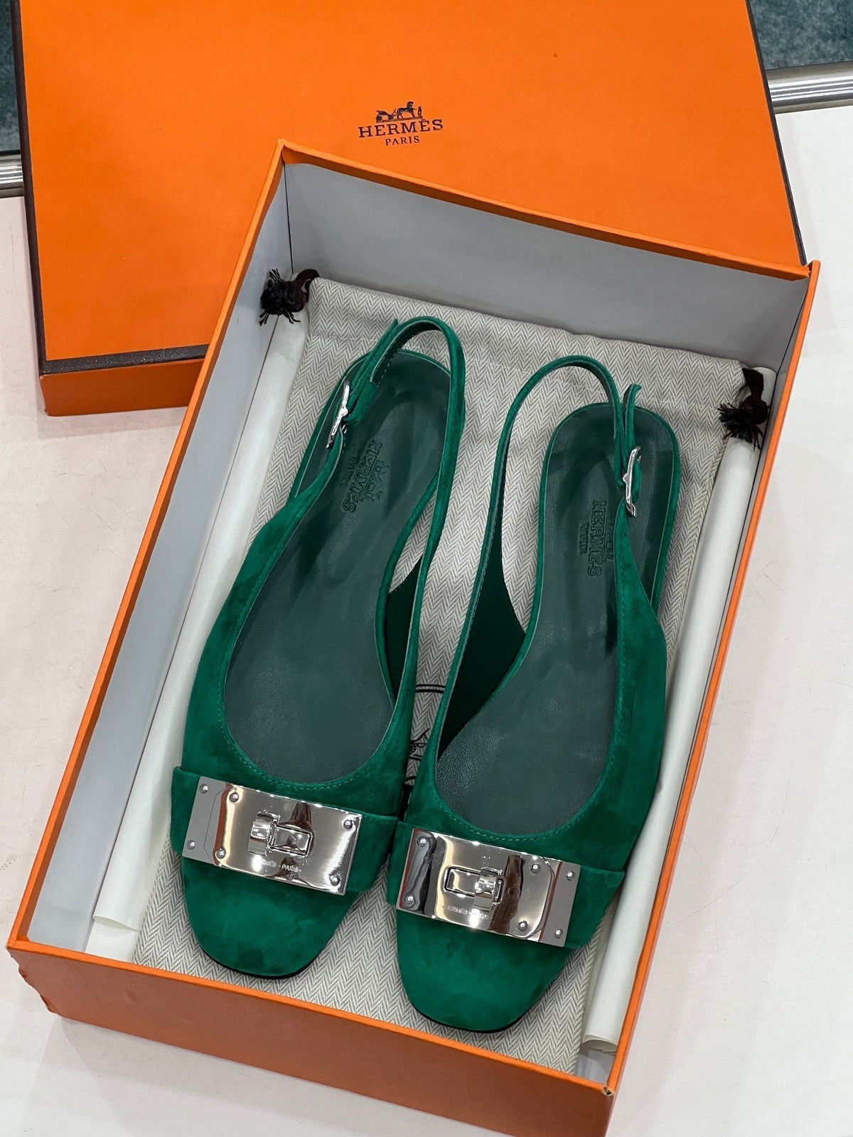 INNOCENTE SLINGBACK CASTLETON GREEN SUEDE