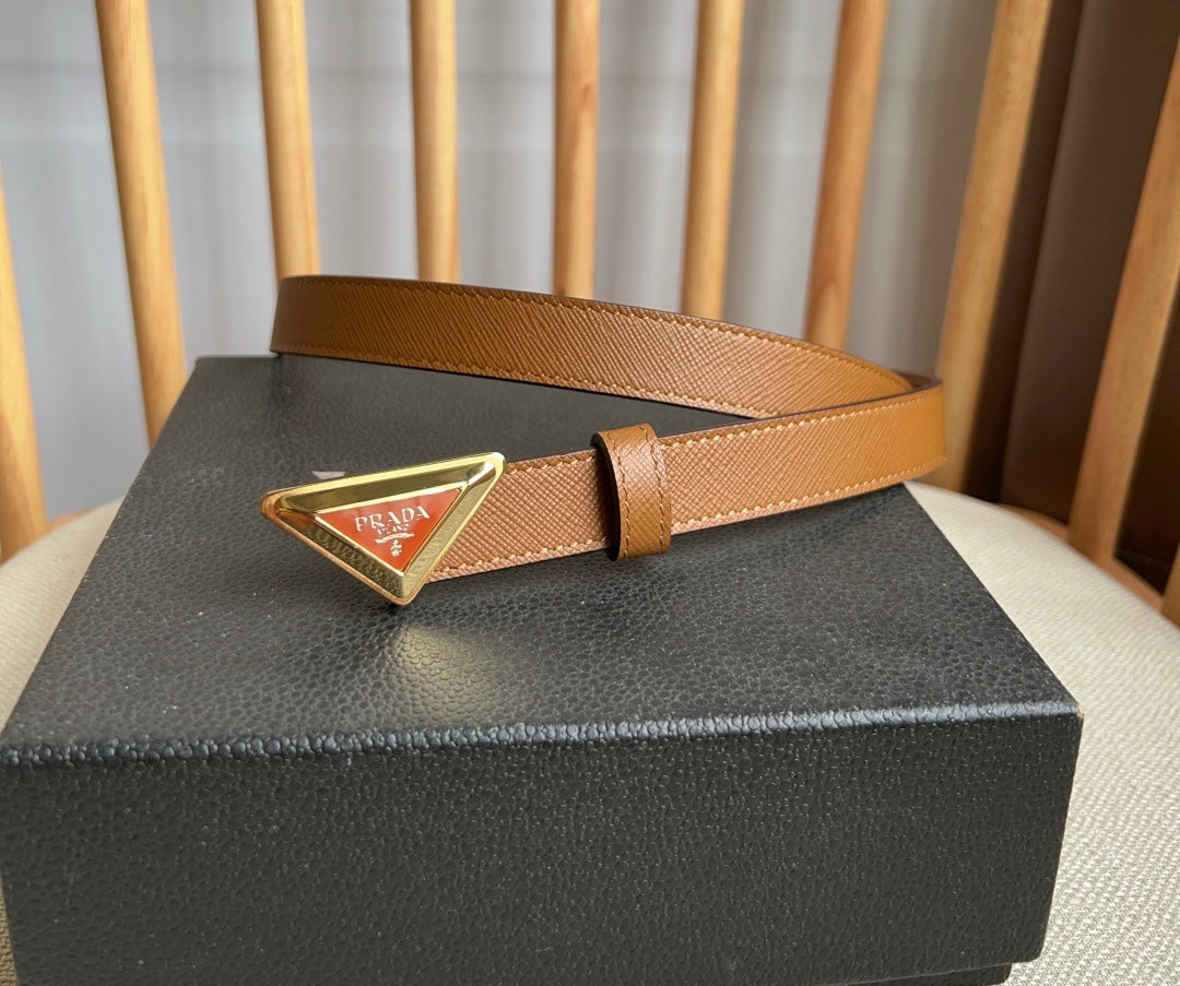 PRADA 25S BELT 20 MM IN BROWN CALFSKIN 571371