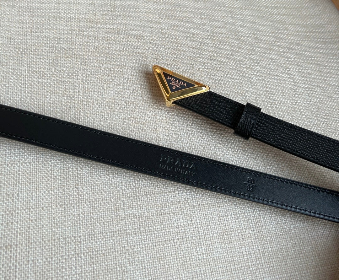 PRADA 25S BELT 20 MM IN BLACK CALFSKIN 571378