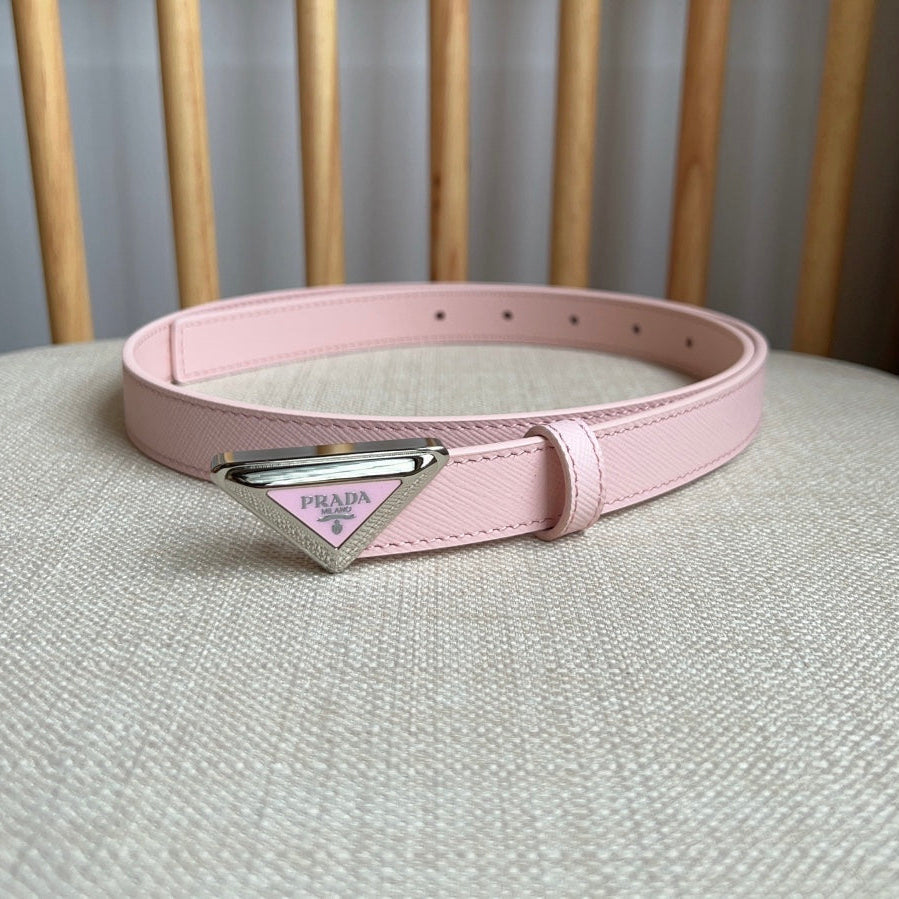 PRADA 25S BELT 20 MM IN LIGHT PINK CALFSKIN 571386