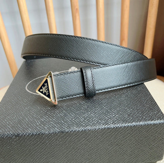 PRADA 25S BELT 30 MM IN BLACK CALFSKIN 595009