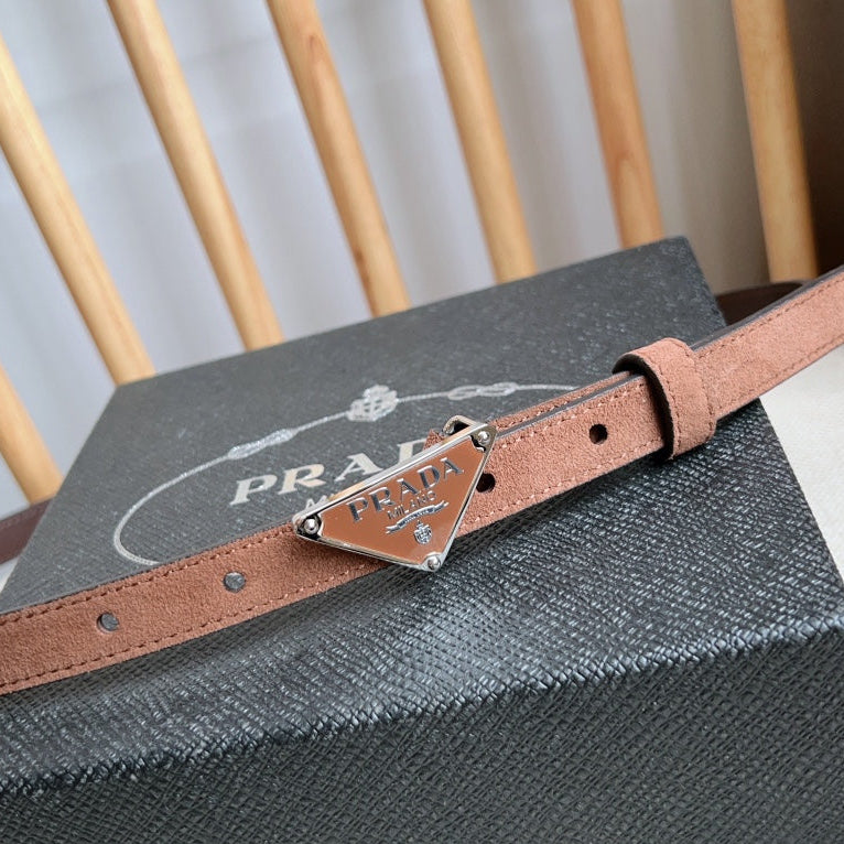 PRADA 25S BELT 15 MM IN BROWN SUEDE 541736