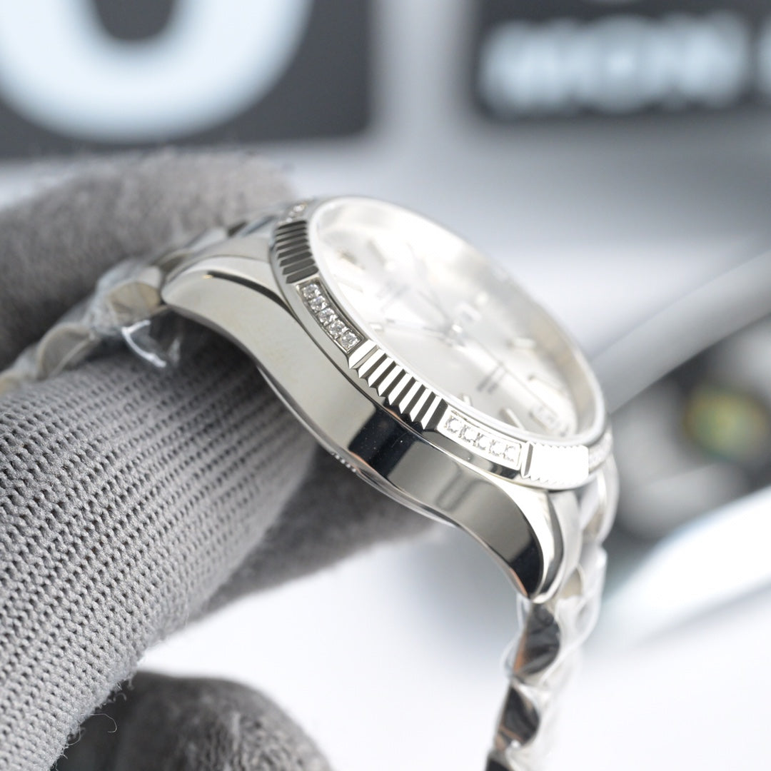 Rolex 25 Oyster 34mm Silver Stainless Steel