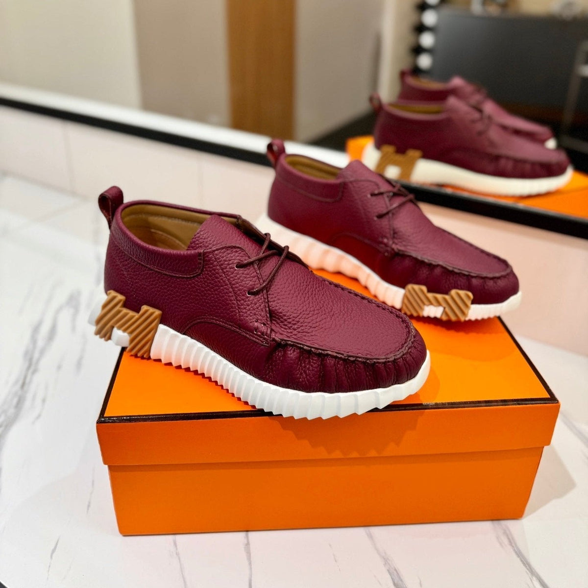 HM Increase Sneaker Red Purple Cowhide  983027