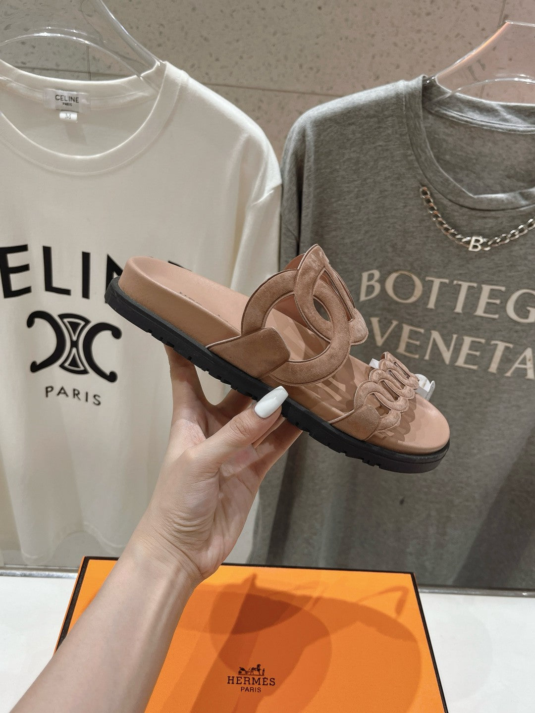 EXTRA SANDAL PASTEL PINK NUDE CALFSKIN