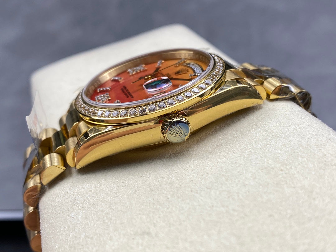 Rolex Day-Date 36mm Gold Orange Dial