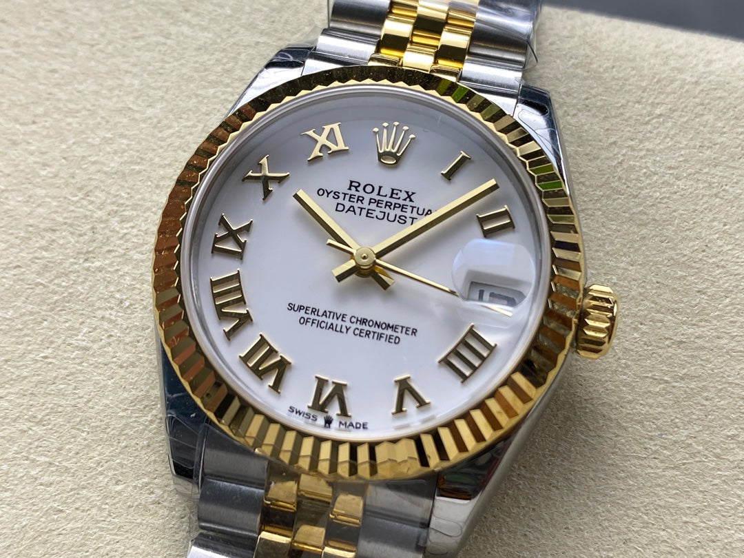 Datejust 31mm Yellow Gold Steel White Dial