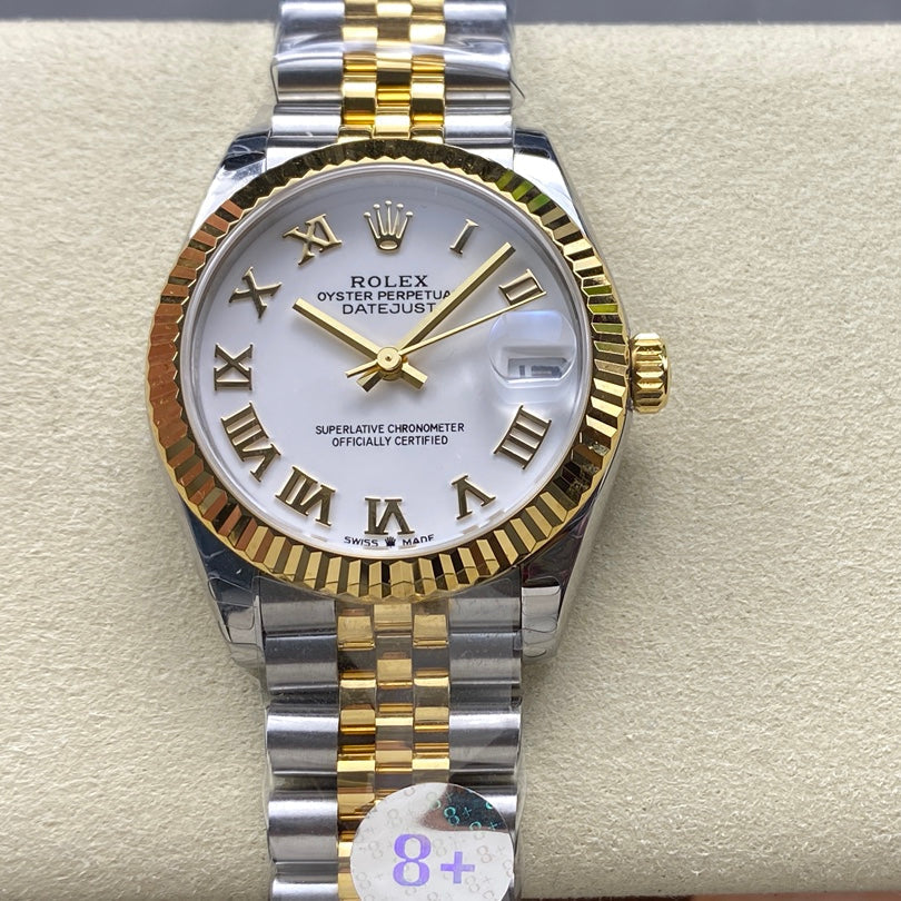 Datejust 31mm Yellow Gold Steel White Dial