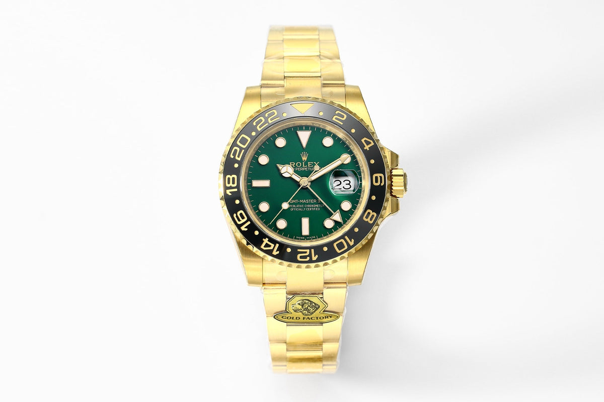 Rolex 25 GMT- Master II 40mm Gold Green Dial