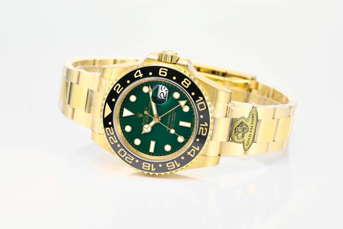 Rolex 25 GMT- Master II 40mm Gold Green Dial