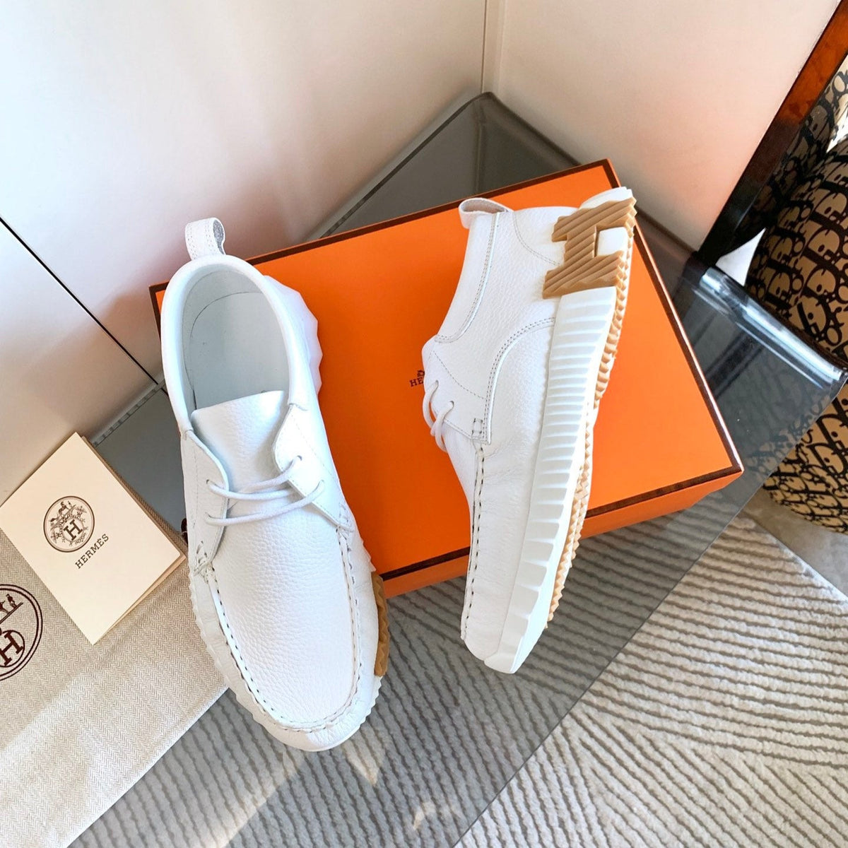 HM Increase Sneaker In White Cowhide 993282