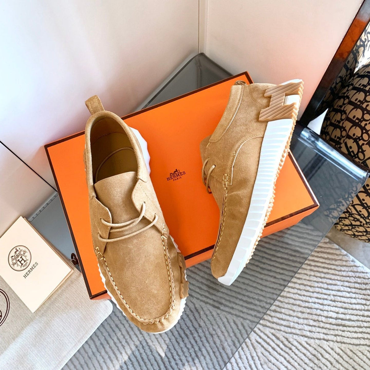 HM Increase Sneaker In Dark Beige Suede 993284