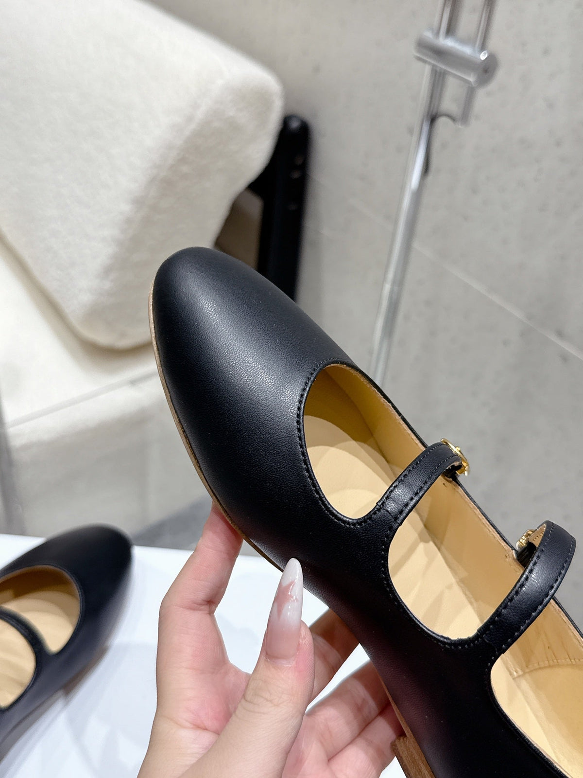 Celine 26 Ballet Flats Black Cowhide 608054