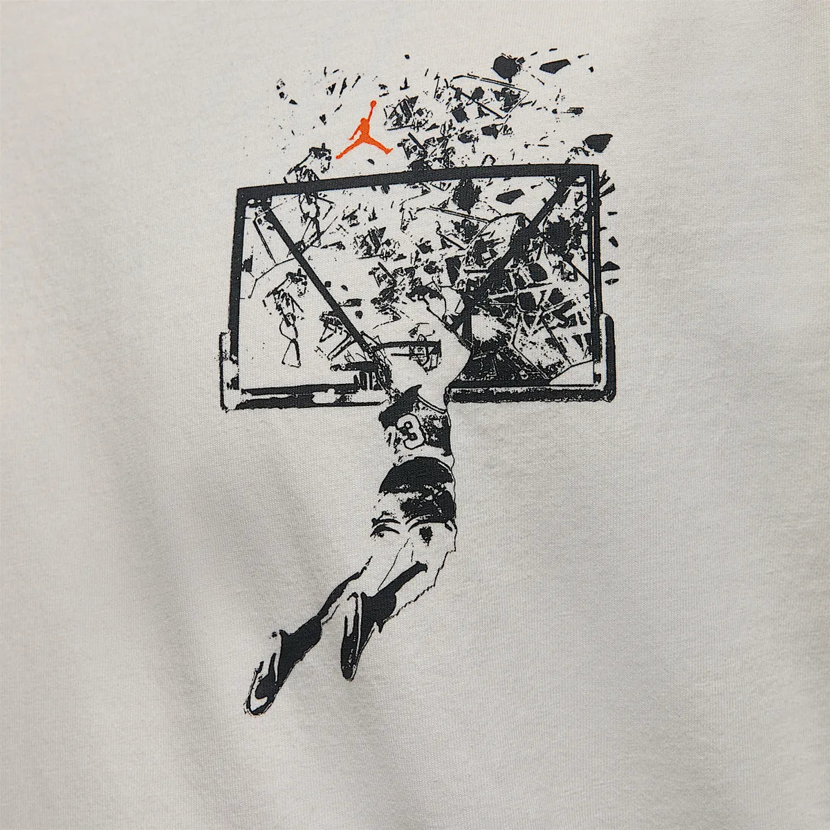 Men's Jordan Brooklyn Shattered Backboard Oversized Graphic T-Shirt - Sail/Off-Noir