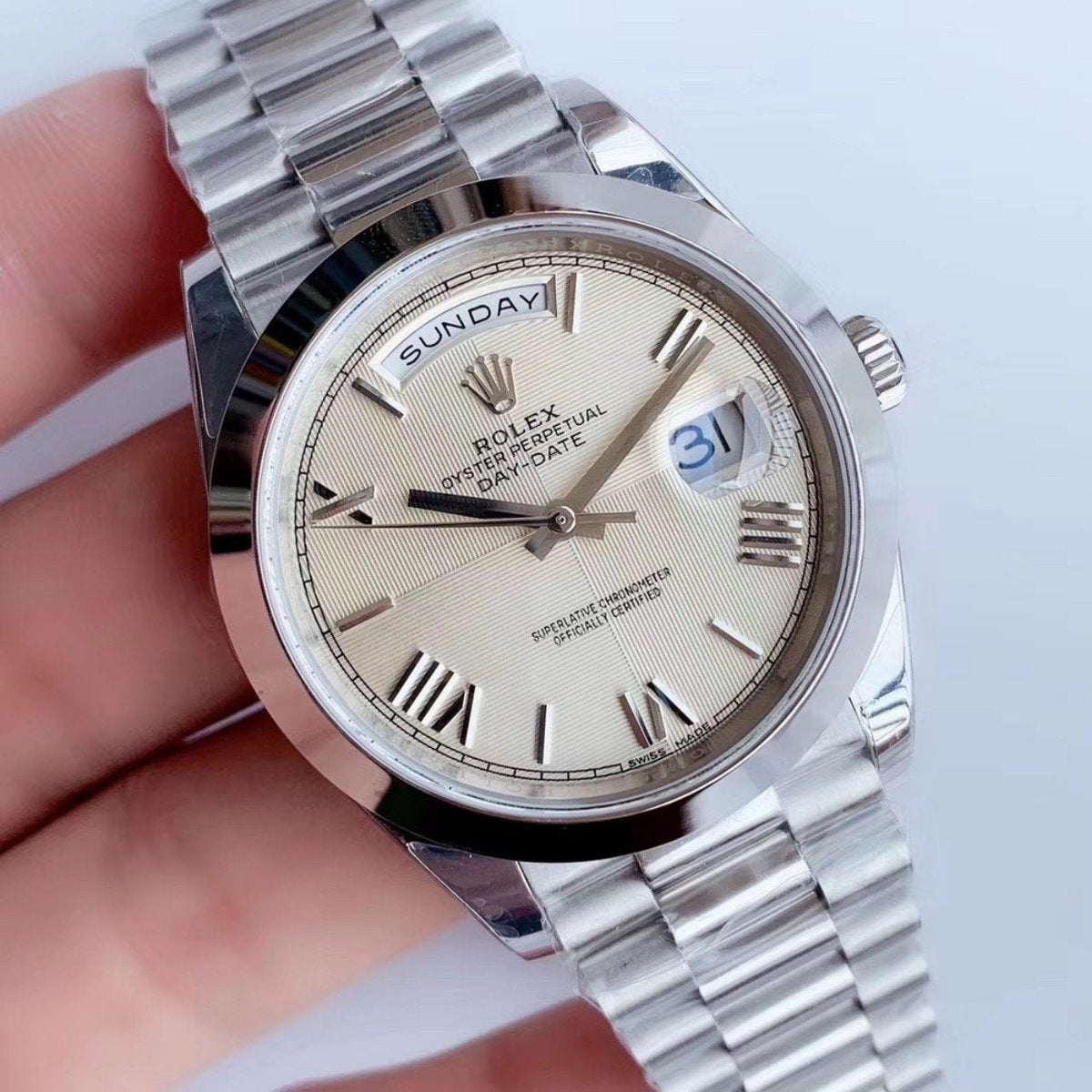 DAY-DATE 41MM STAINLESS STEEL CREAM DIAL